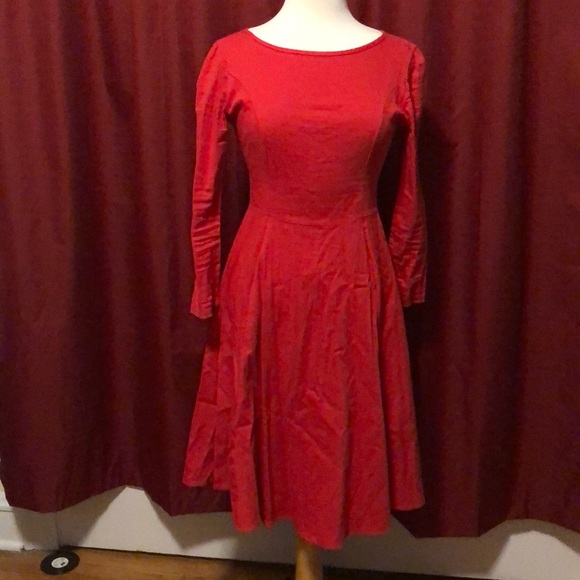 modest red dress
